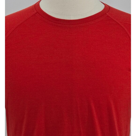 SmartWool Base Layer Shirt Men's M Red Striped Short Sleeve - Picture 1 of 7